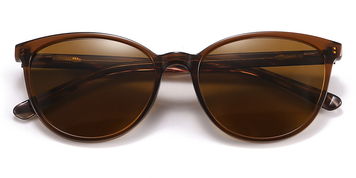 Brown Brown Ciera Glasses - Oval Sunglasses