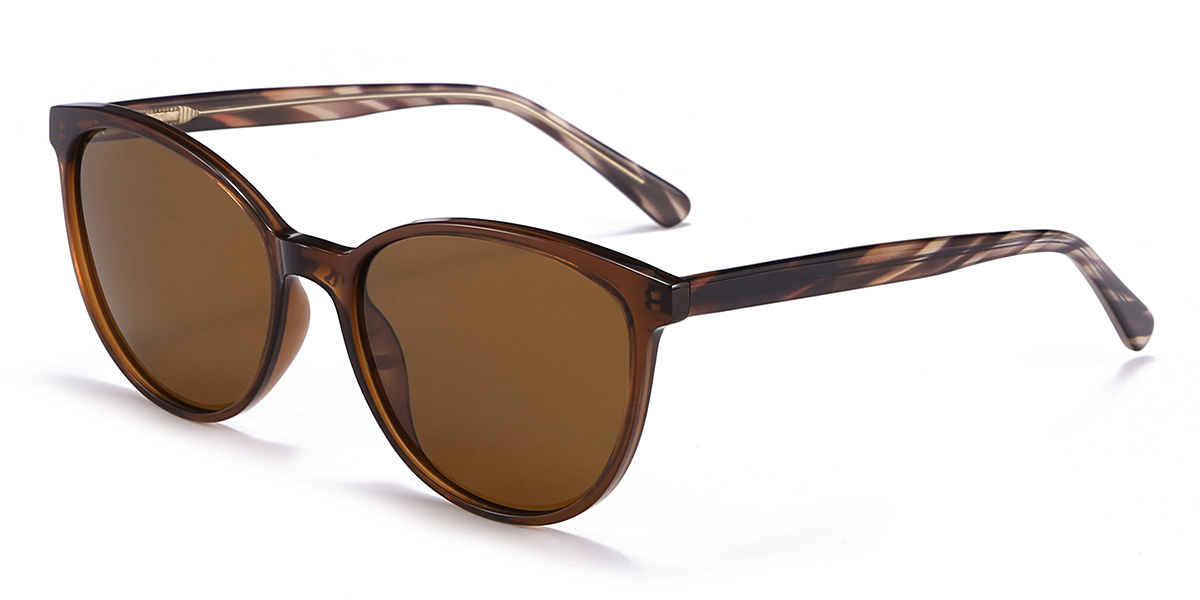 Brown Brown Ciera Glasses - Oval Sunglasses