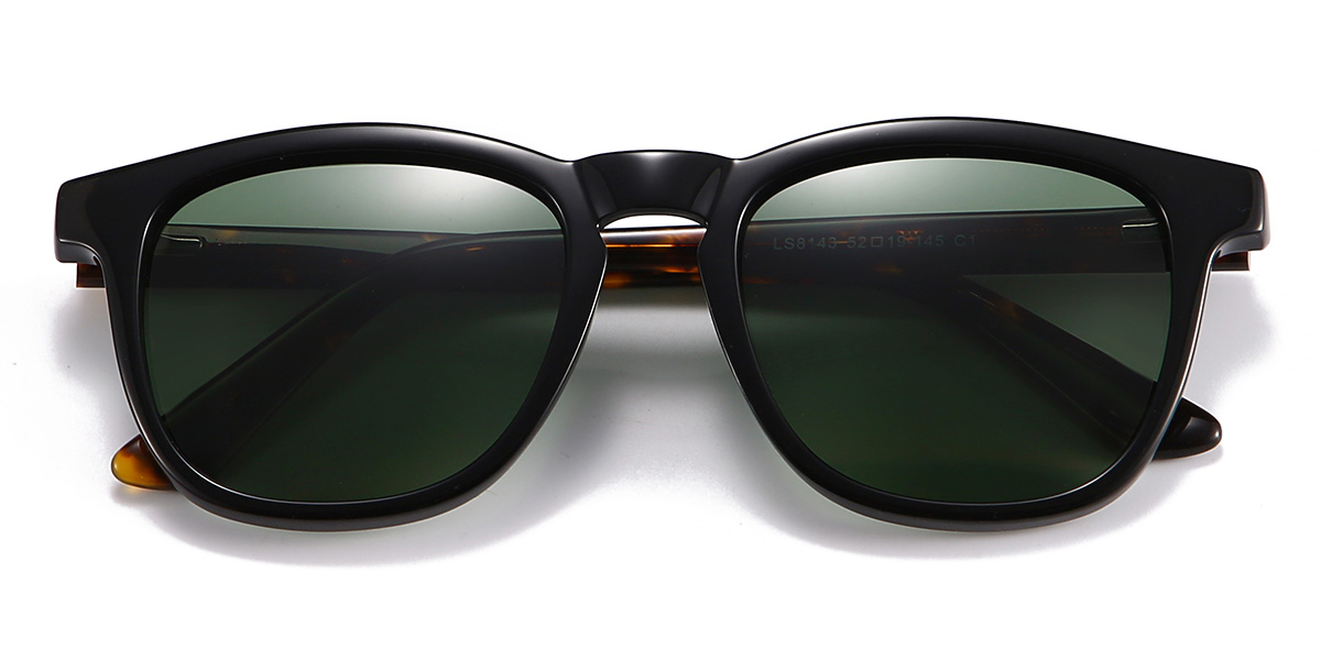 Schwarz Dunkelgrün Jailyn Brille - Oval Sunglasses