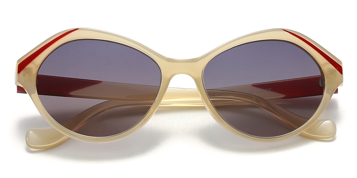 Champagne Gradual Purple Nivaan Glasses - Oval Sunglasses