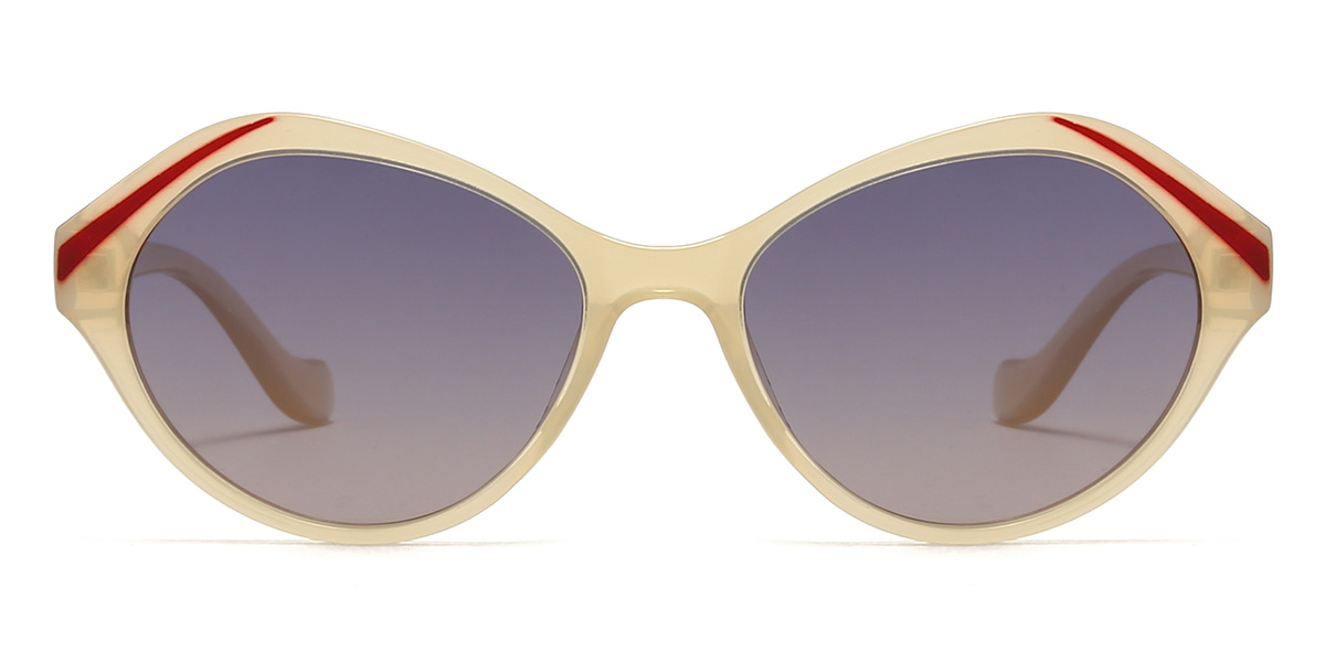 Champagne Gradual Purple Nivaan Glasses - Oval Sunglasses