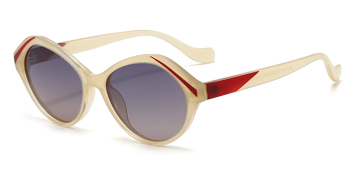 Champagne Gradual Purple Nivaan Glasses - Oval Sunglasses