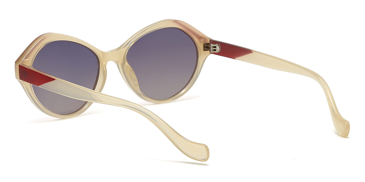 Champagne Gradual Purple Nivaan Glasses - Oval Sunglasses