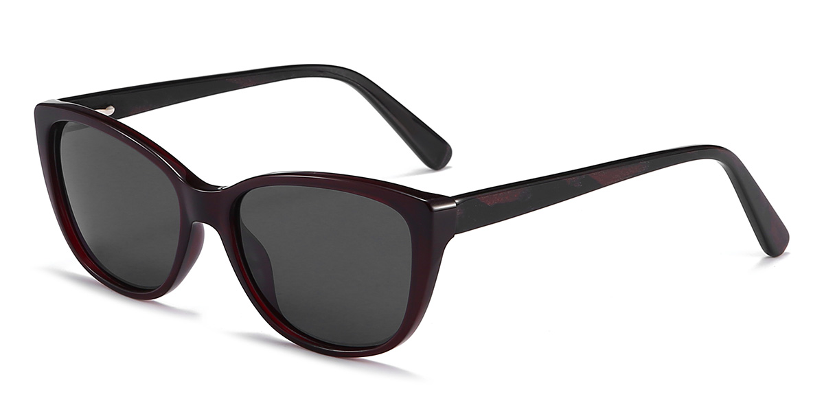 Weinrot Grau Makenzi Brille - Cat Eye Sunglasses