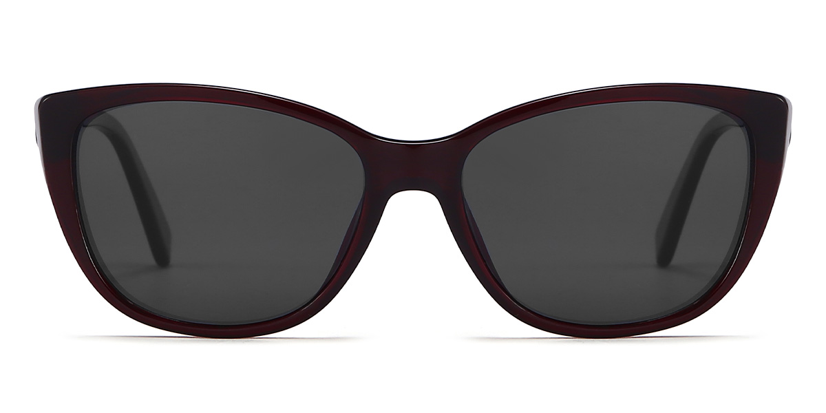 Weinrot Grau Makenzi Brille - Cat Eye Sunglasses