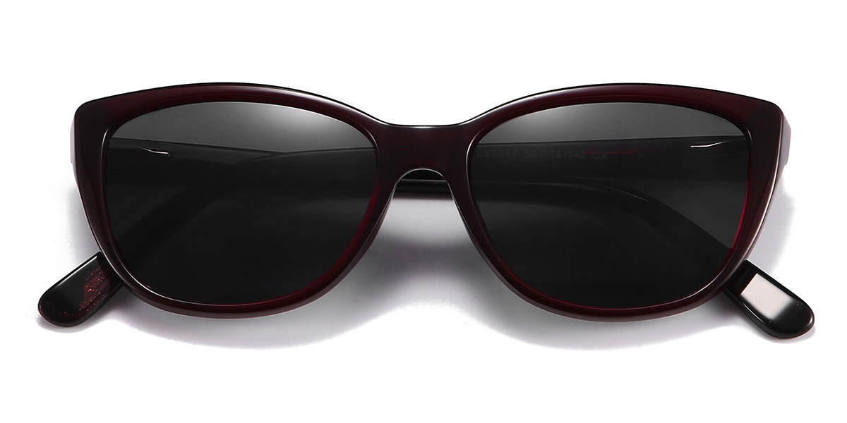 Weinrot Grau Makenzi Brille - Cat Eye Sunglasses