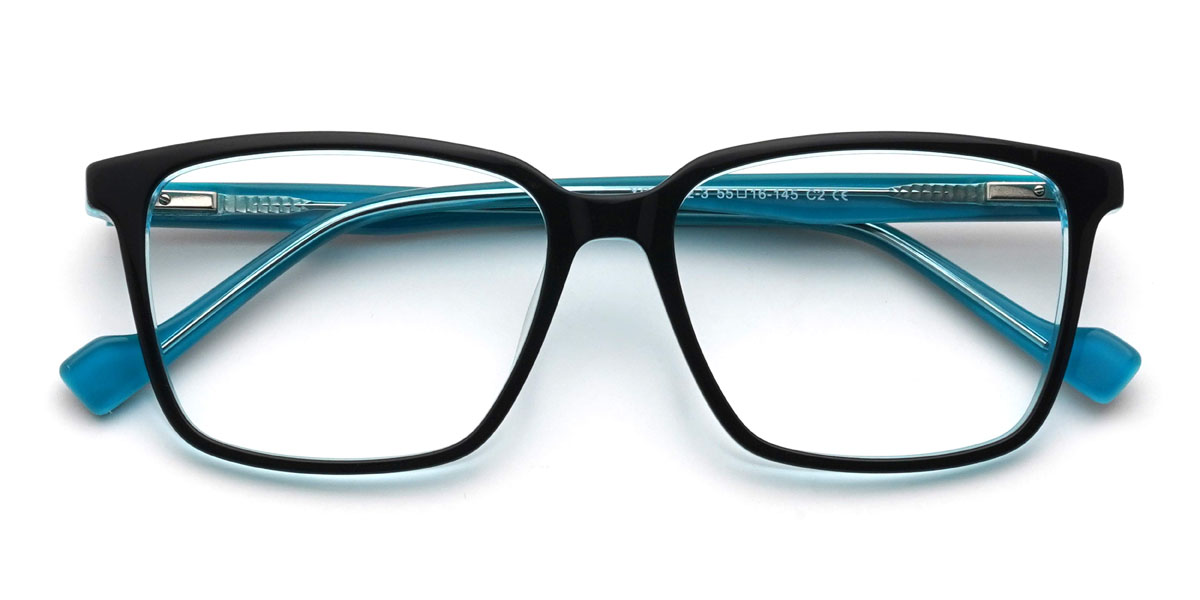 Negro Azul Hind Gafas - Rectangle Glasses