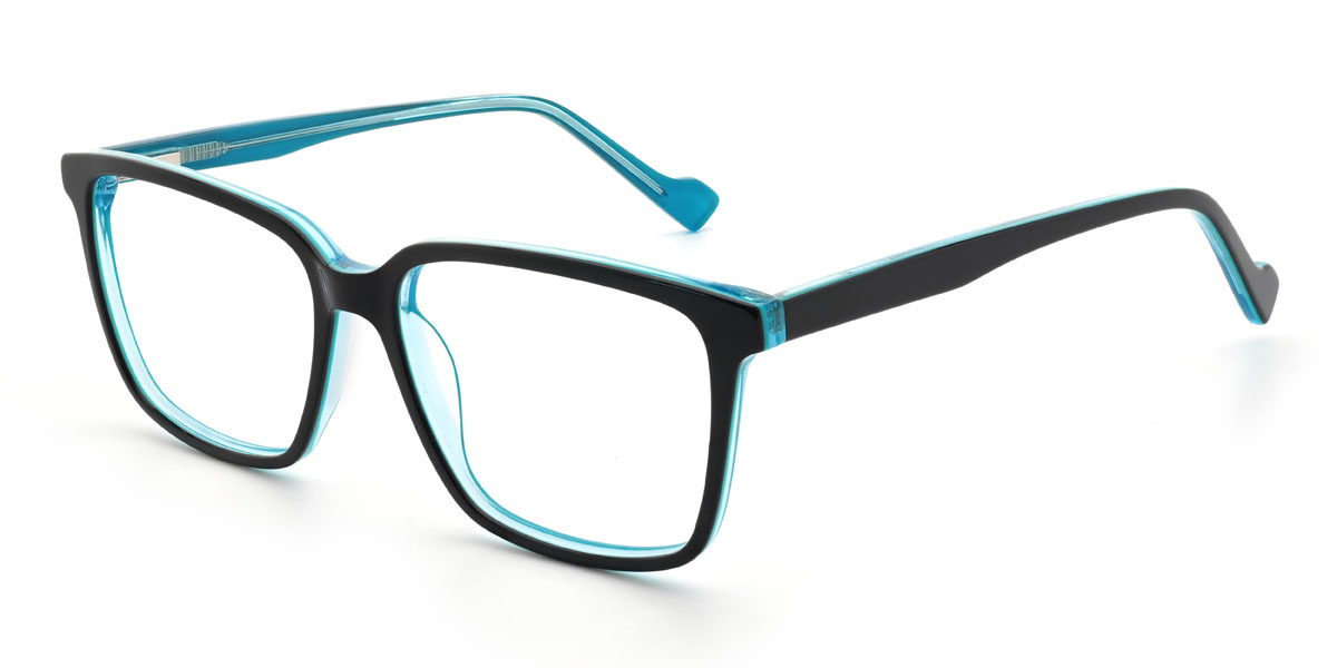 Negro Azul Hind Gafas - Rectangle Glasses