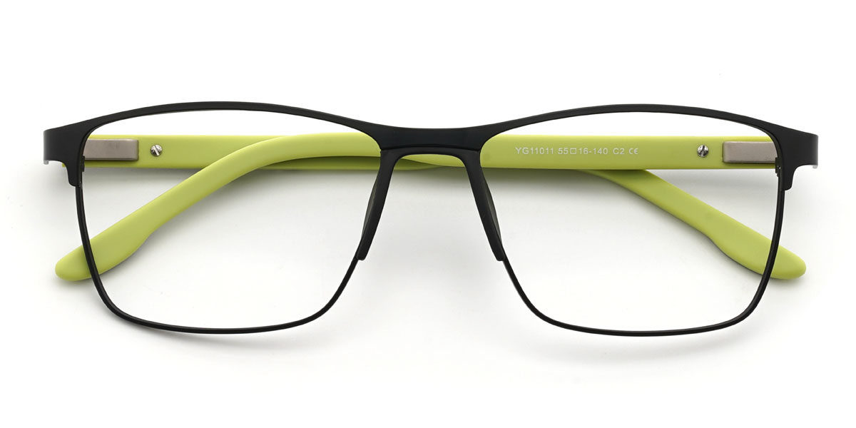 Black Green Mauro Glasses - Rectangle Glasses