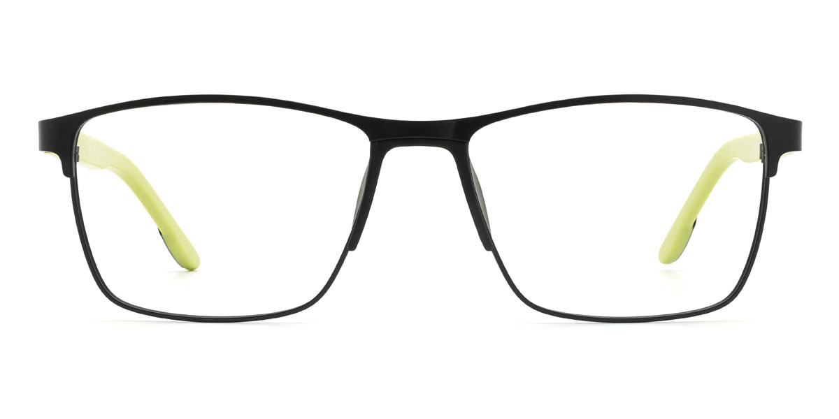 Black Green Mauro - Rectangle Glasses