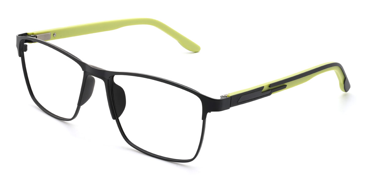Black Green Mauro Glasses - Rectangle Glasses