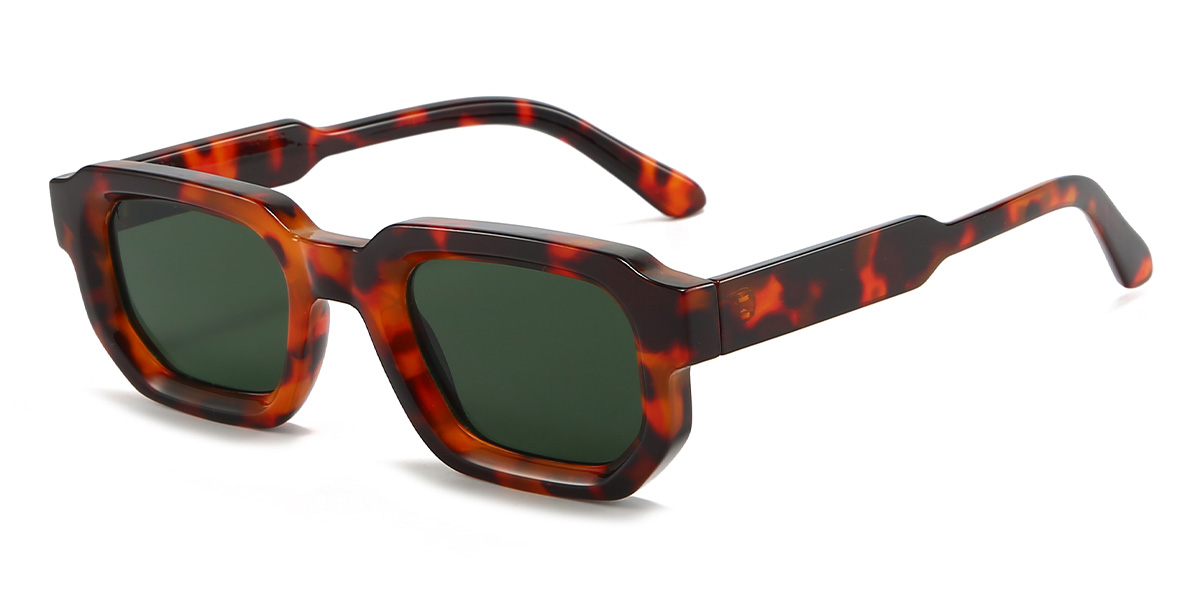 Tortoiseshell Dark Green Adore Glasses - Rectangle Sunglasses