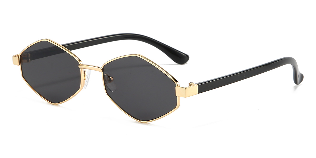 Gold Grey Farhan Glasses - Oval Sunglasses
