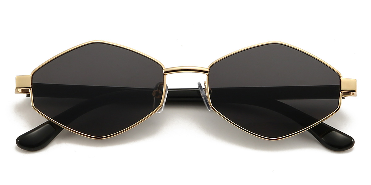 Gold Grey Farhan Glasses - Oval Sunglasses