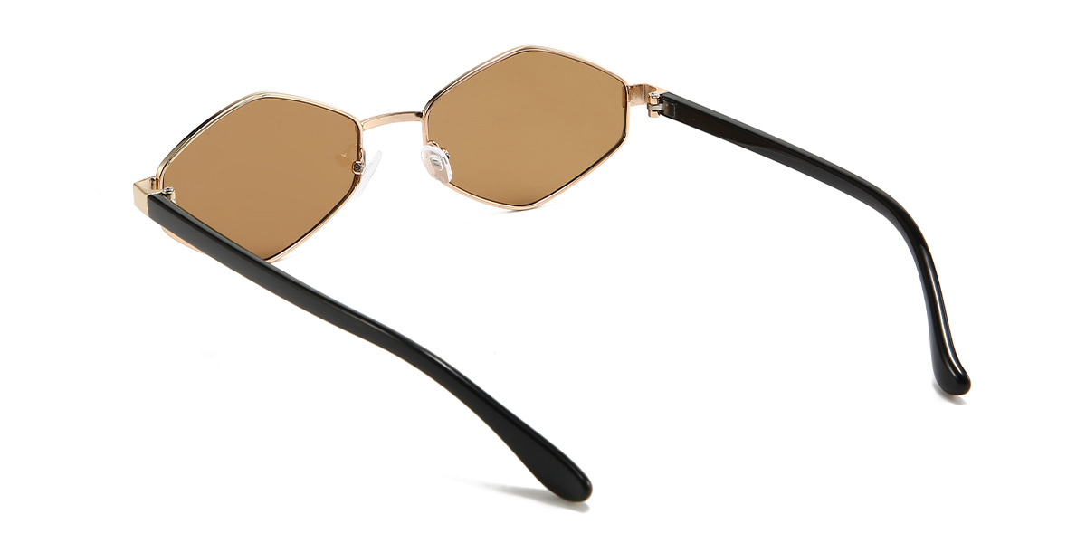 Dorado Marrón Farhan Gafas - Oval Sunglasses