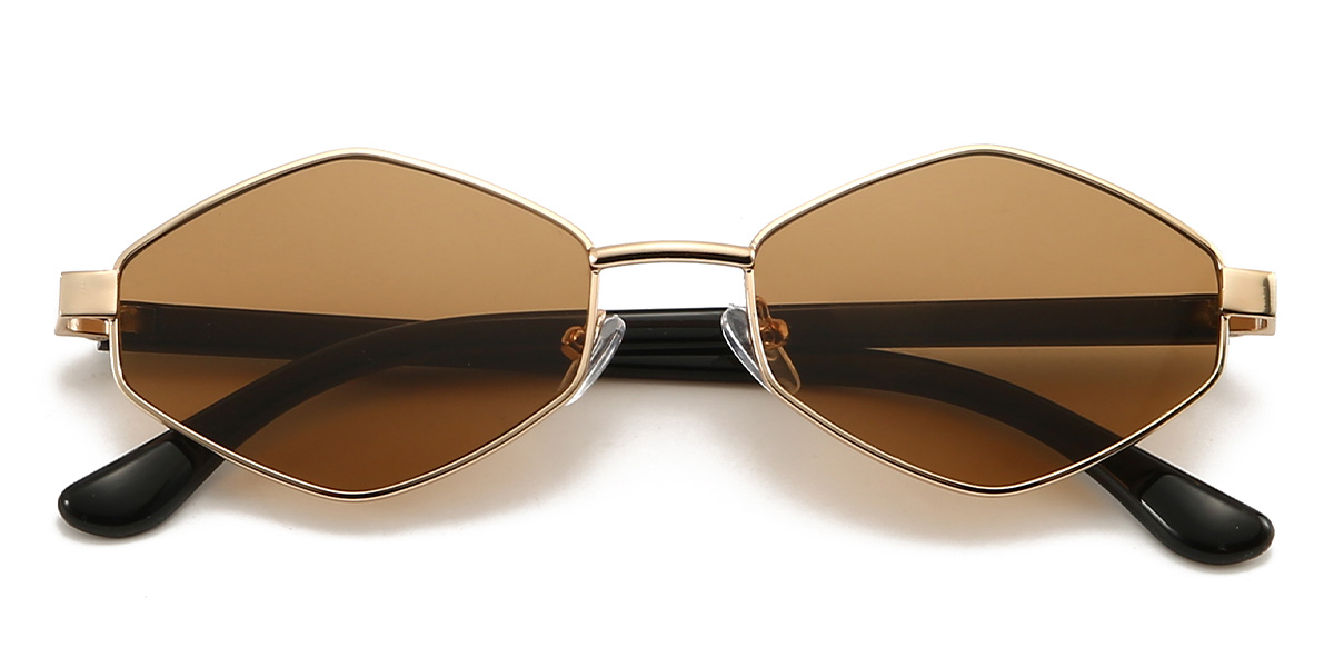 Dorado Marrón Farhan Gafas - Oval Sunglasses