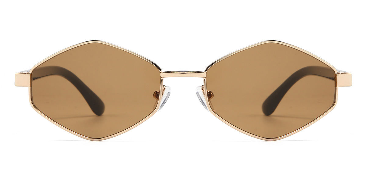 Dorado Marrón Farhan Gafas - Oval Sunglasses