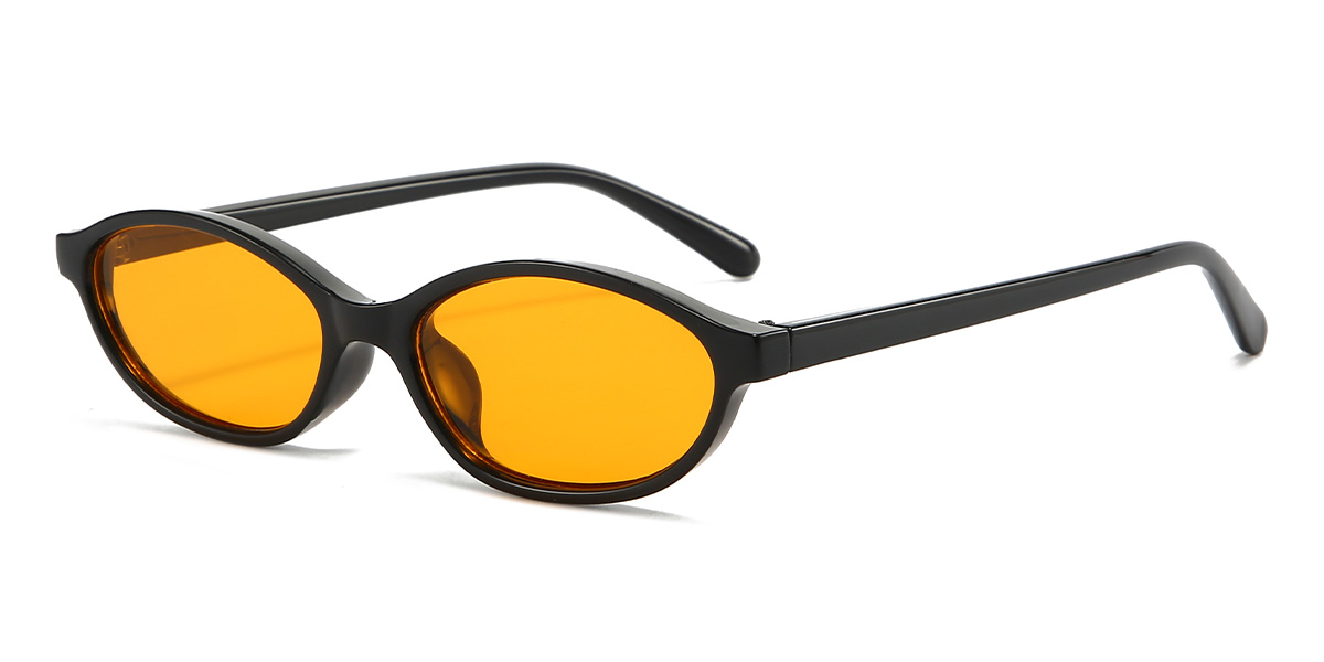 Schwarz Orange Bernard Brille - Oval Sunglasses