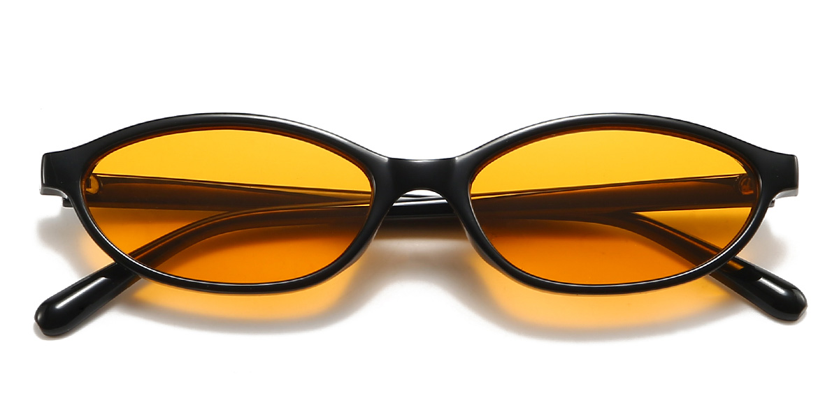 Schwarz Orange Bernard Brille - Oval Sunglasses