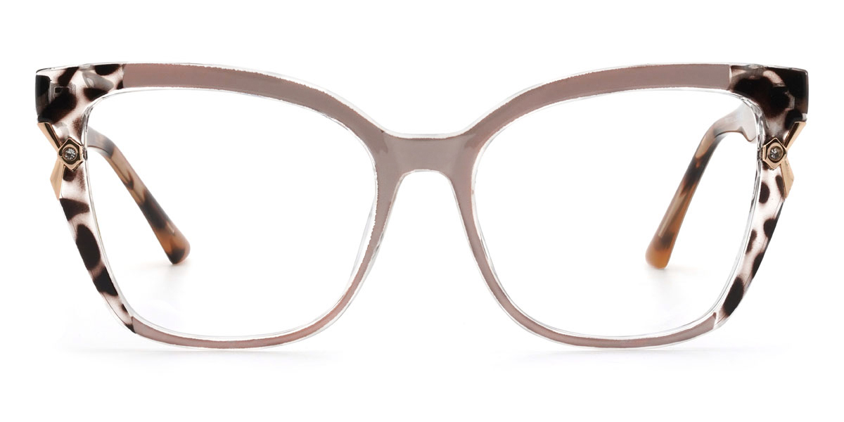 Cameo hnedo hnedá škvrny Marta - Square Glasses