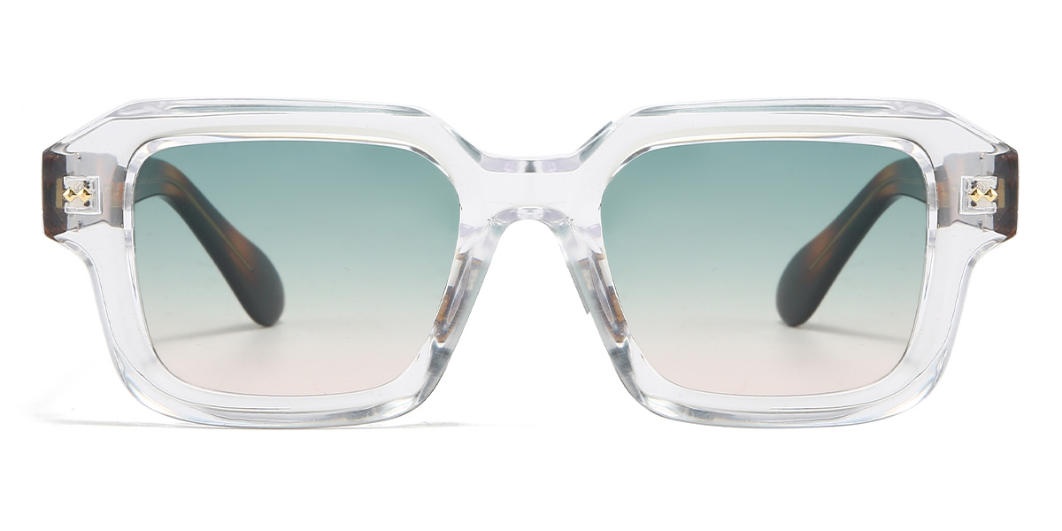 Clear Blue Pink Letty Glasses - Rectangle Sunglasses
