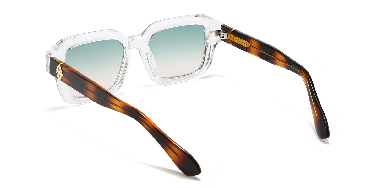 Clear Blue Pink Letty Glasses - Rectangle Sunglasses