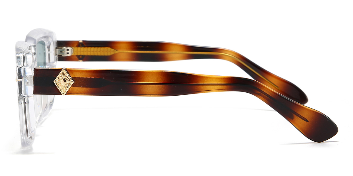 Clear Blue Pink Letty Glasses - Rectangle Sunglasses