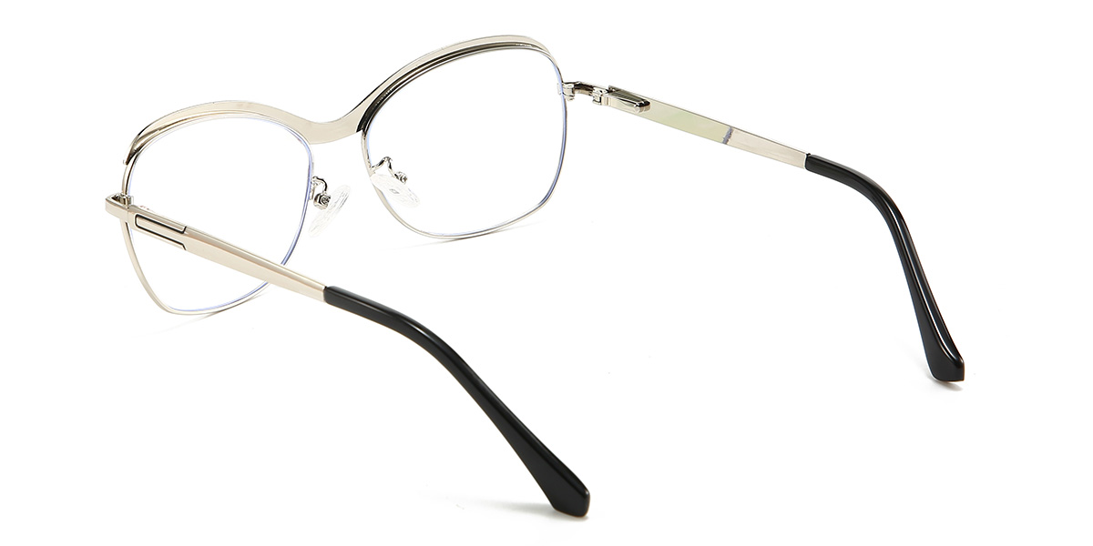 Schwarz Silber Ishanvi Brille - Oval Glasses