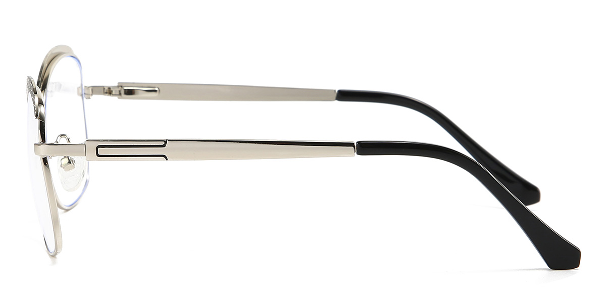Schwarz Silber Ishanvi Brille - Oval Glasses