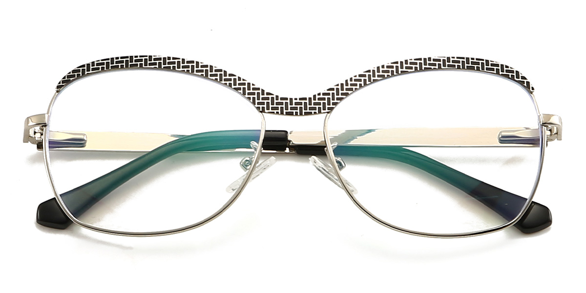 Schwarz Silber Ishanvi Brille - Oval Glasses