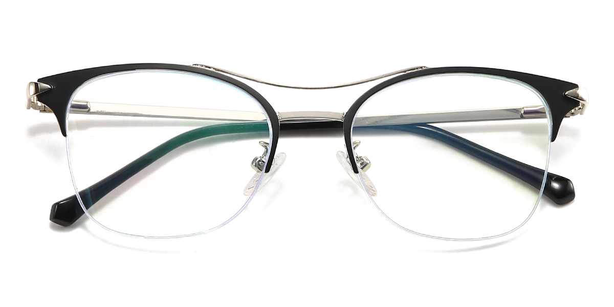 Noir Argent Camari Lunettes - Aviator Glasses