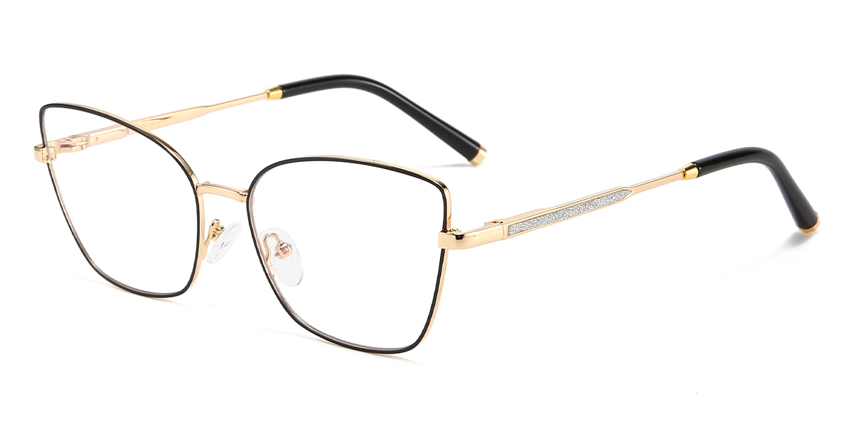 Black Saniya Glasses - Cat Eye Glasses