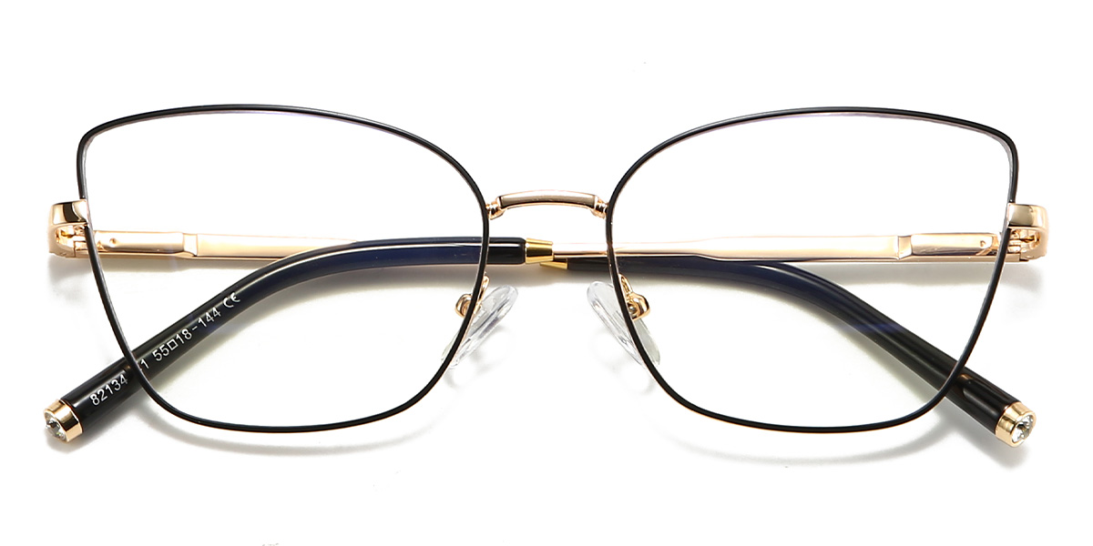 Black Saniya Glasses - Cat Eye Glasses