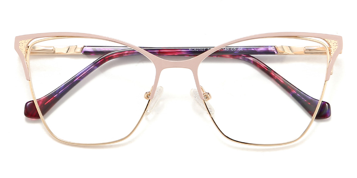 Zlato ružová Zakariya Okuliare - Cat Eye Glasses