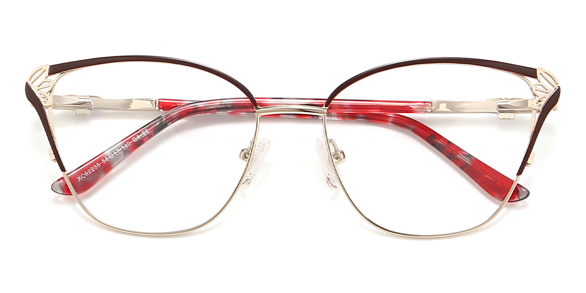 Zlatohnedá Karolina Okuliare - Cat Eye Glasses