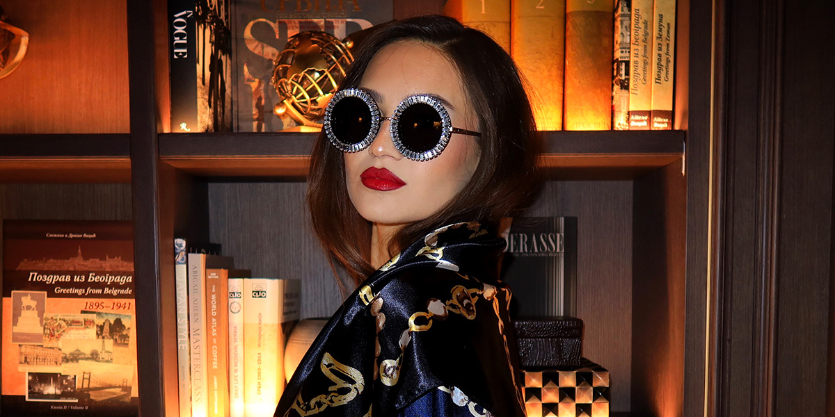 Weiß Diamant Grau Sofia Brille - Round Sunglasses