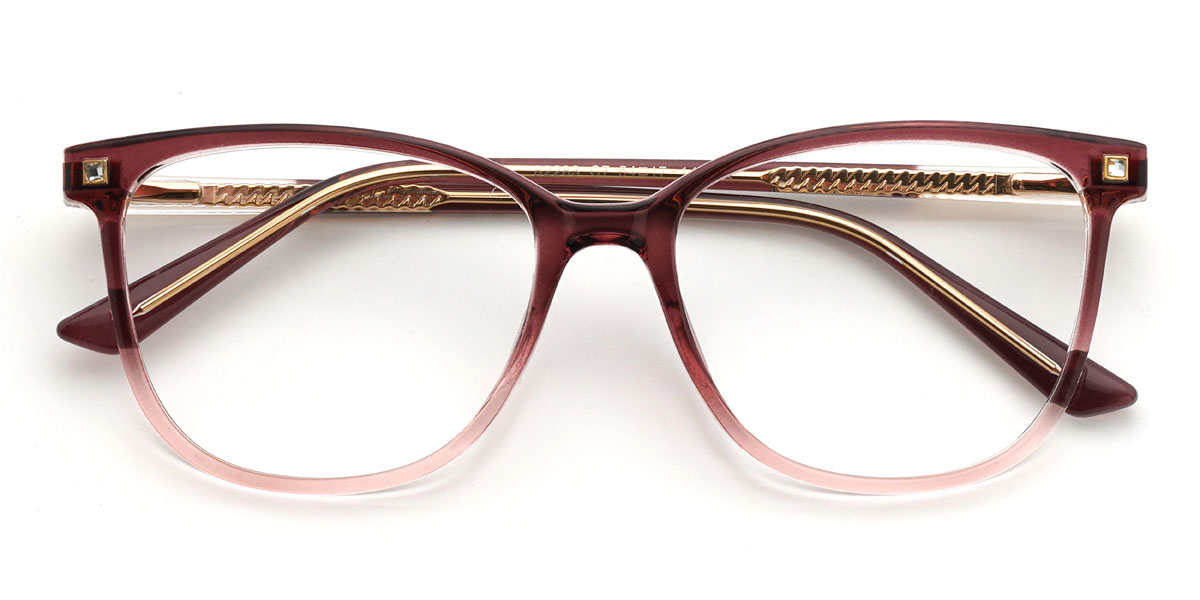 Gradient Red Nirvi Glasses - Rectangle Glasses