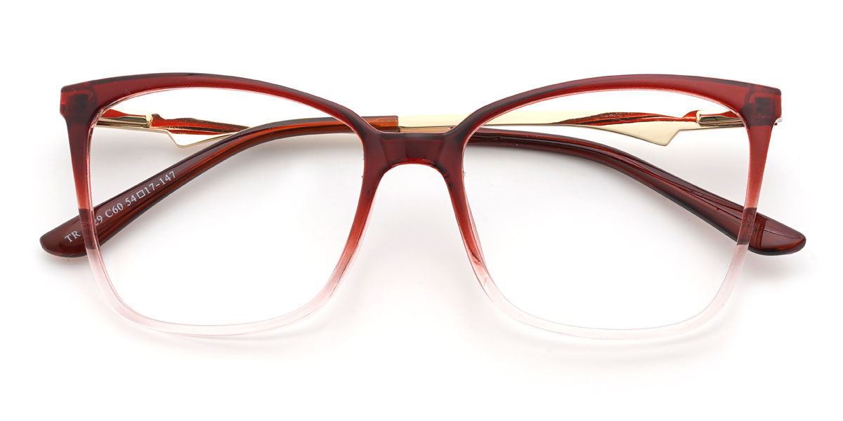 Gradient Red Ishara Glasses - Cat Eye Glasses