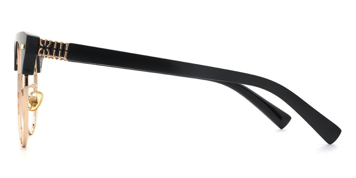 Gold Black Jassim Glasses - Oval Glasses