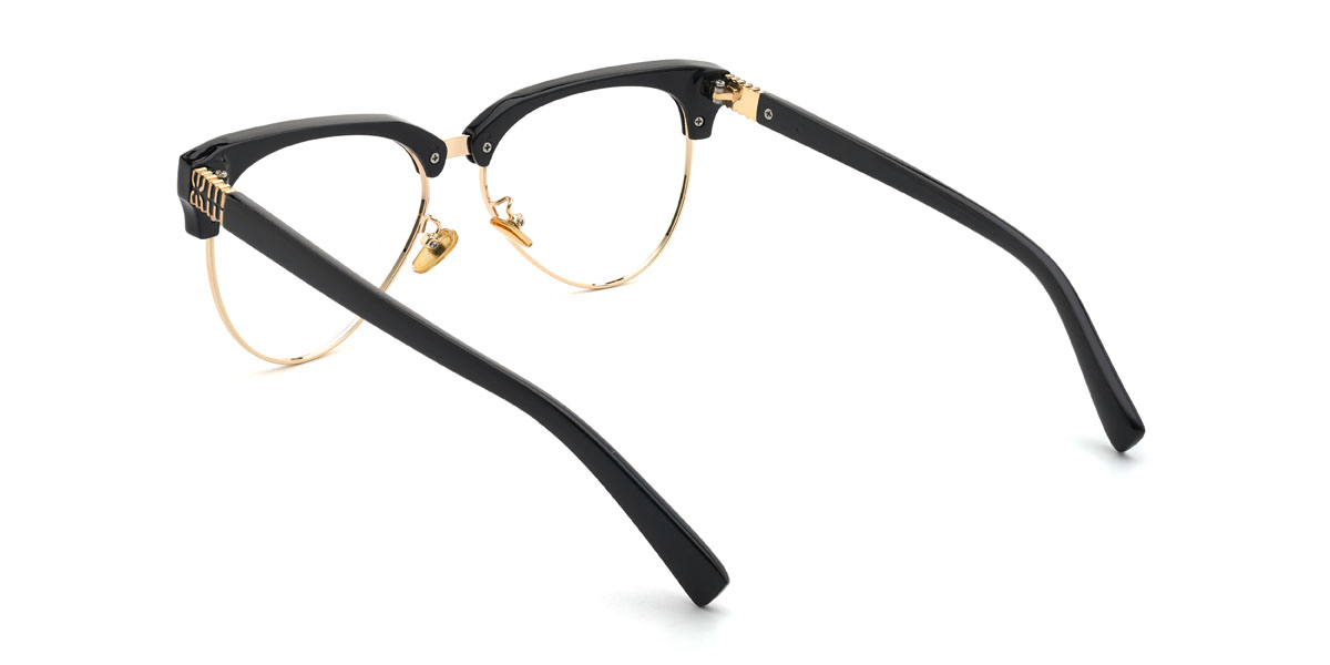 Gold Black Jassim Glasses - Oval Glasses