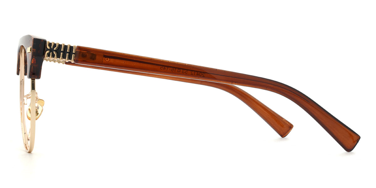 Gold Brown Jassim Glasses - Round Glasses