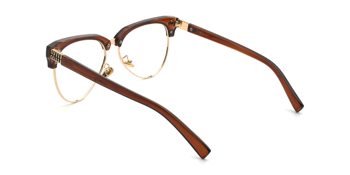 Gold Brown Jassim Glasses - Round Glasses