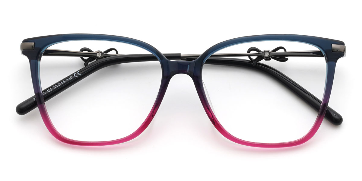 Blue Pink Riddhi Glasses - Rectangle Glasses