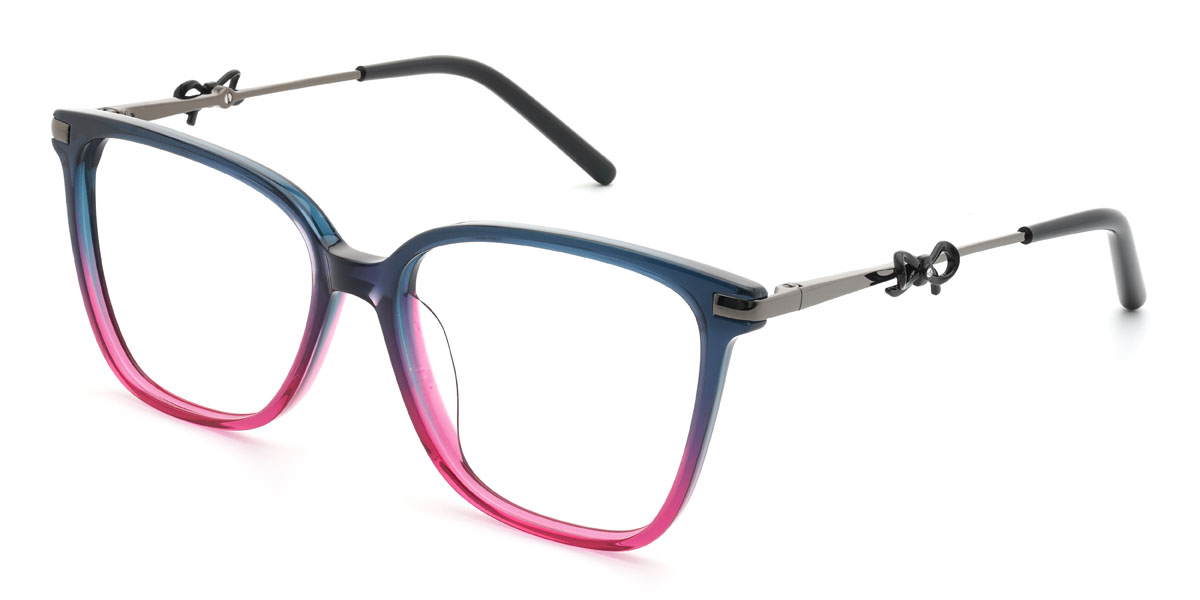 Blue Pink Riddhi Glasses - Rectangle Glasses