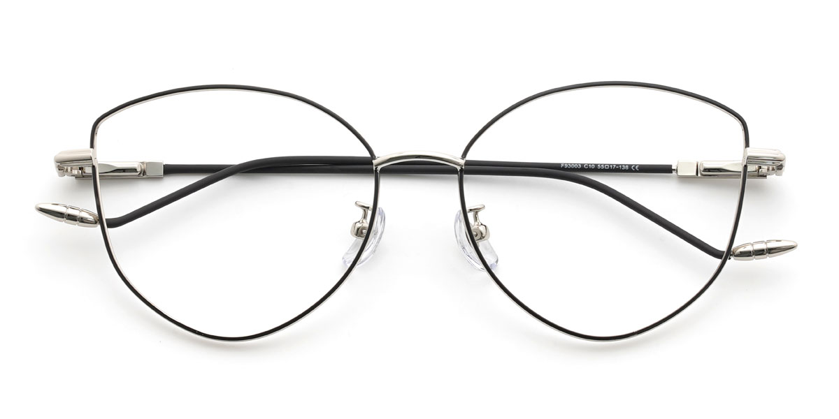 Black Silver Ariadna Glasses - Cat Eye Glasses