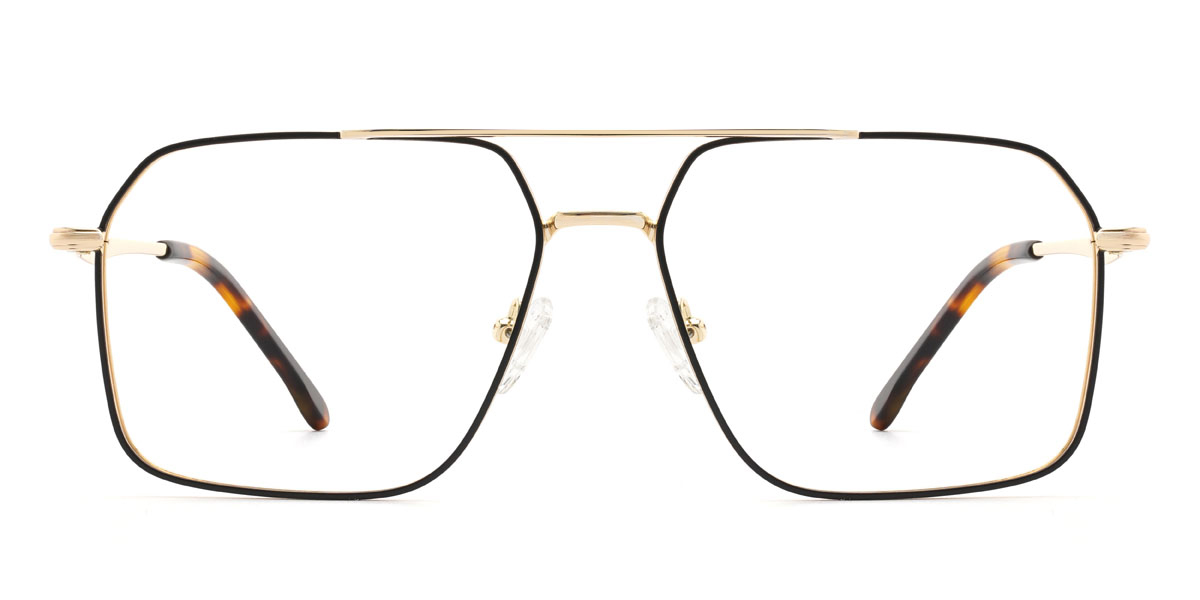 Gold Black Ghazal - Aviator Glasses
