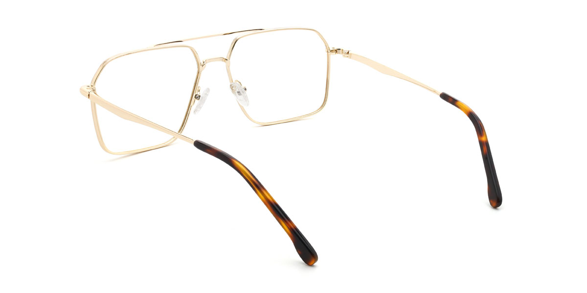 Gold Schwarz Ghazal Brille - Aviator Glasses