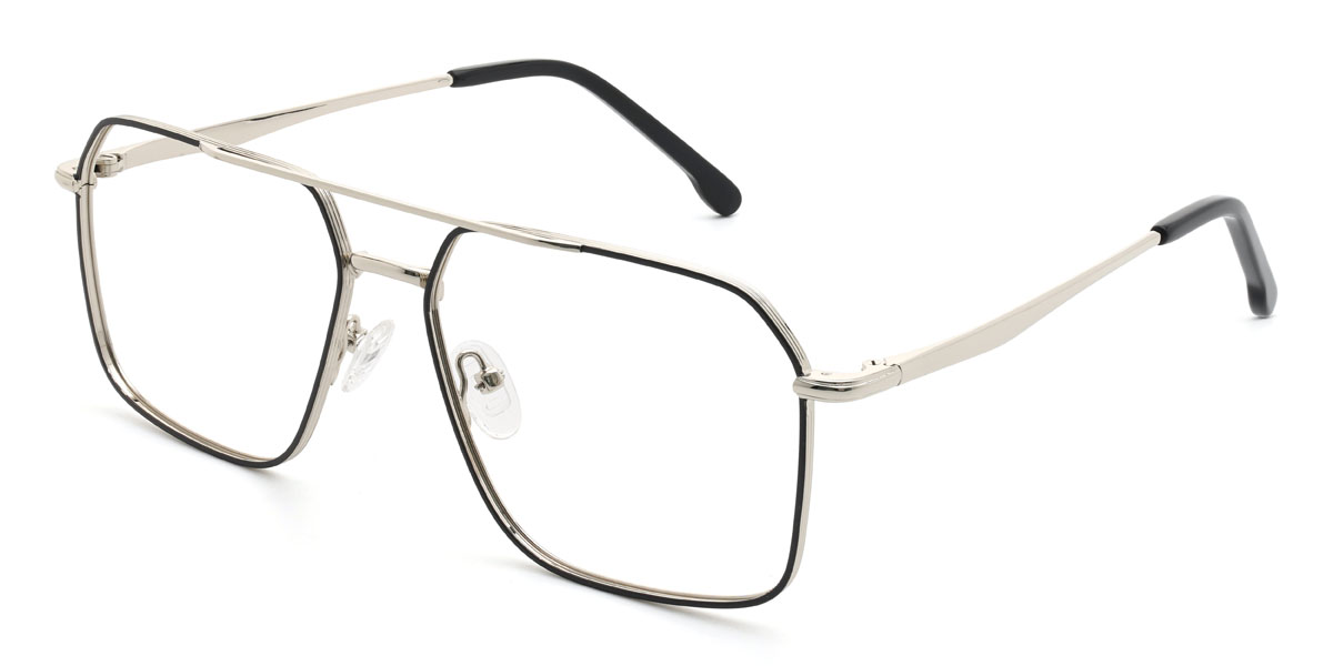 Fekete ezüst Ghazal Szemüveg - Aviator Glasses