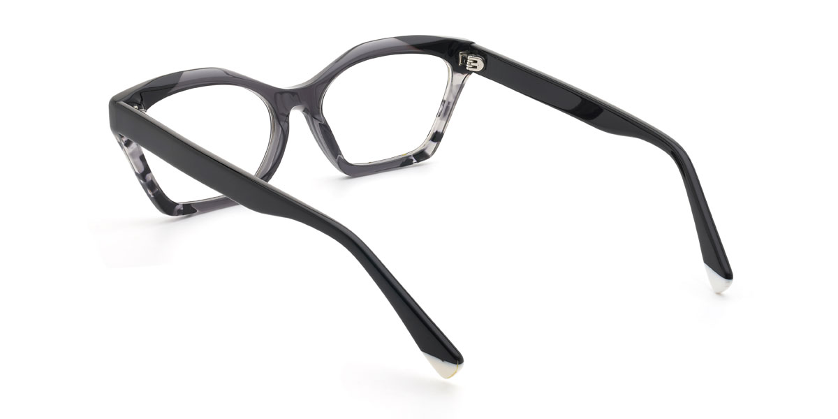 Black Black Tortoiseshell Nabeel Glasses - Rectangle Glasses