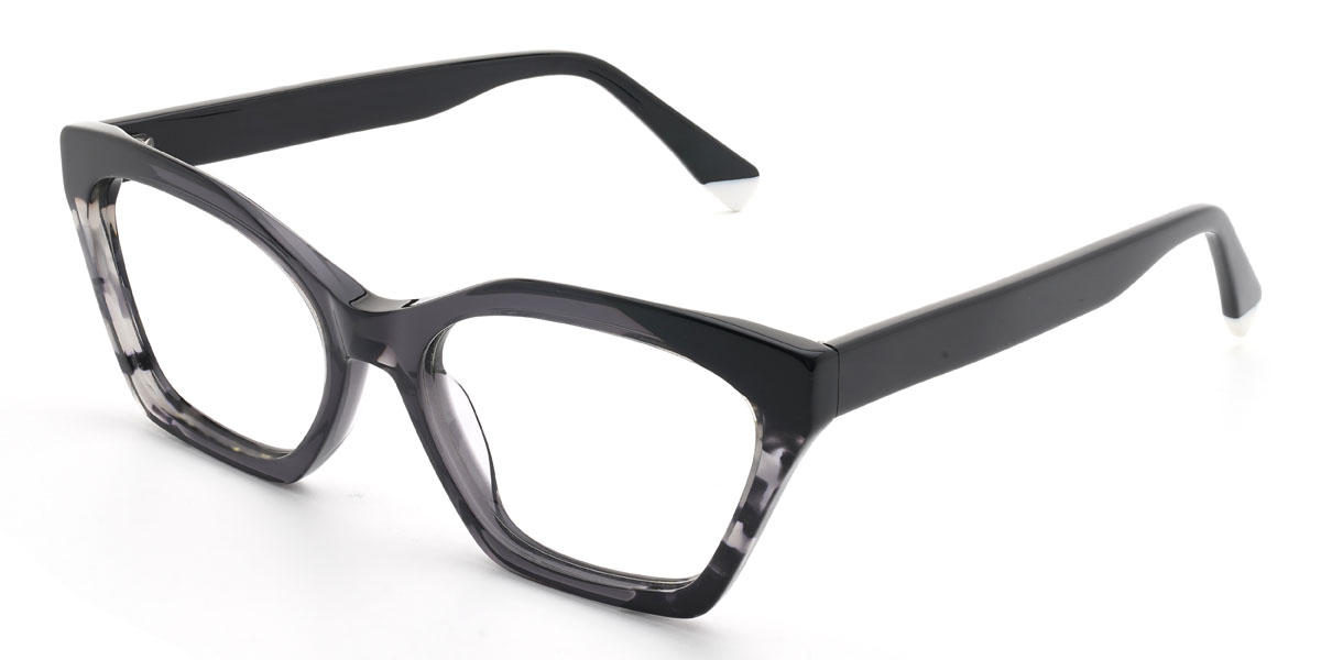 Black Black Tortoiseshell Nabeel Glasses - Rectangle Glasses
